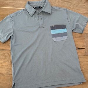 Travis Mathew Gray Polo with Striped Pocket